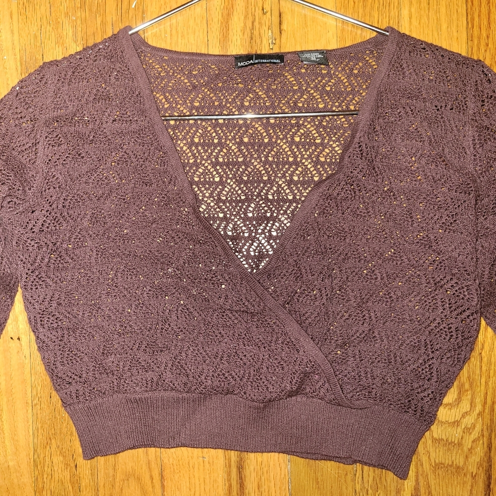Victoria Secret Crop Pointelle Knit Sweater M